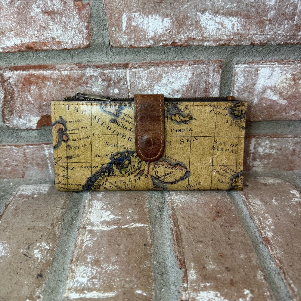 Patricia Nash Nazari Leather RFID Wallet in Map Print